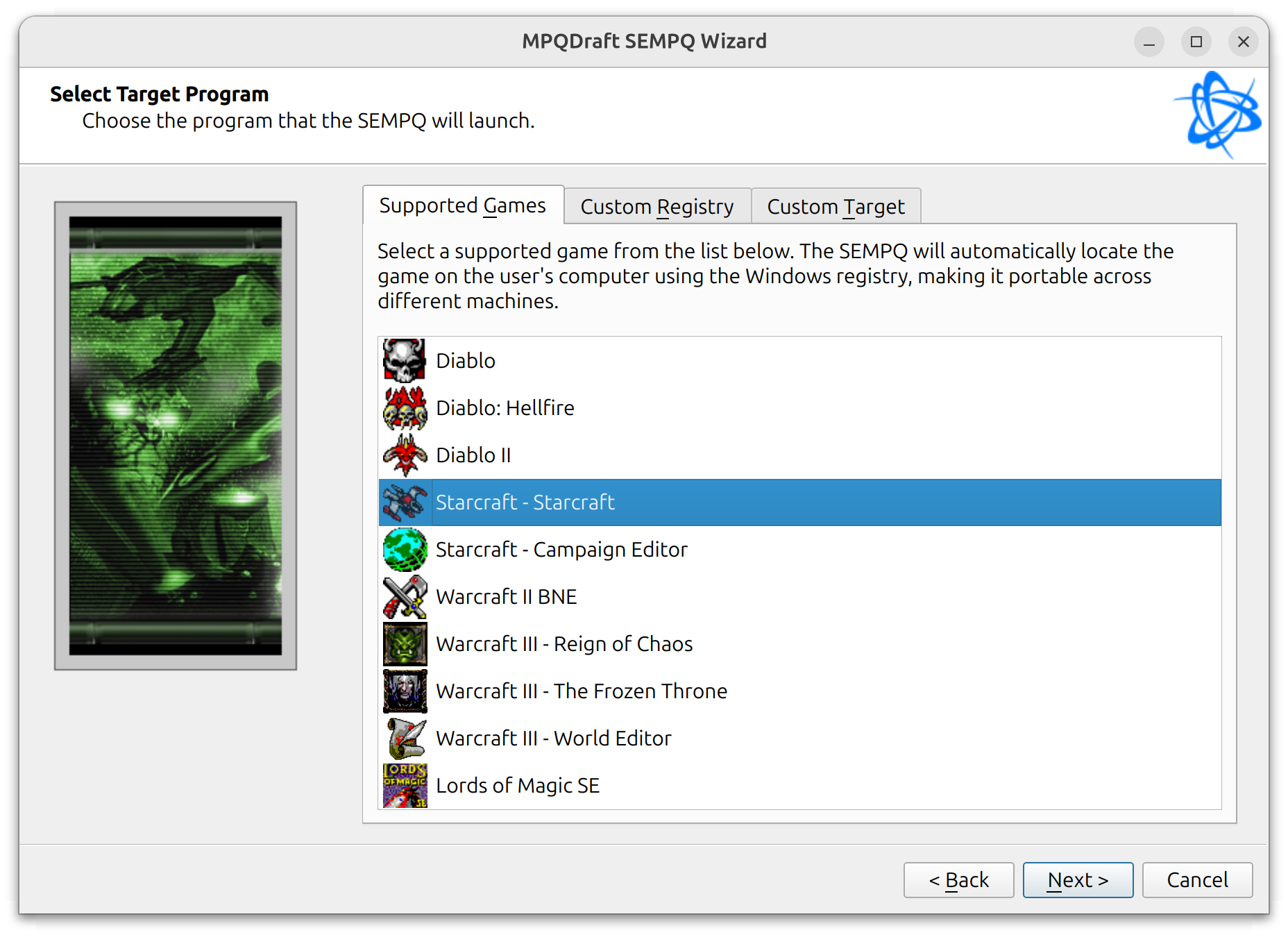 MPQDraft SEMPQ Creation screen. Graphics by Joel Steudler.